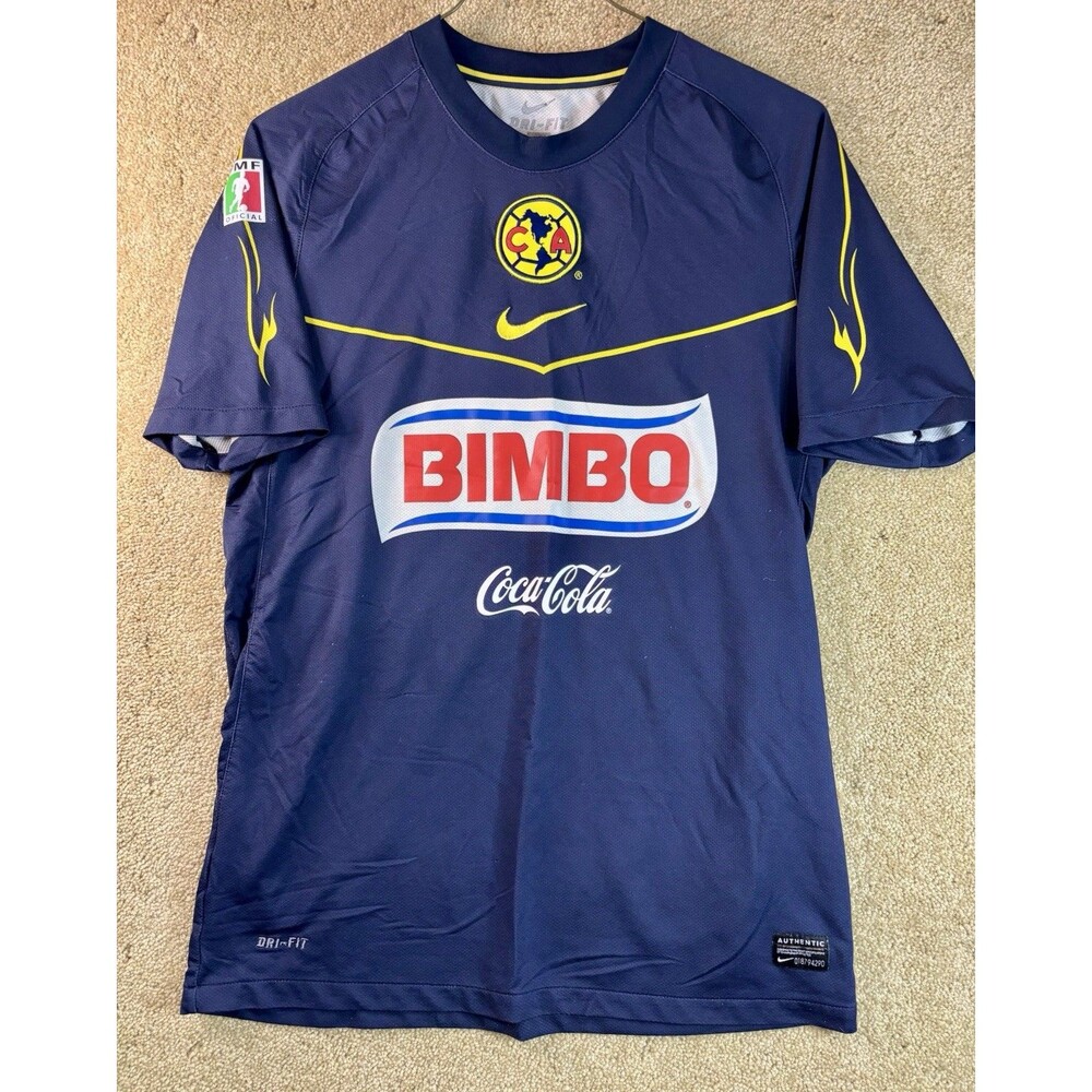 Club America 2011-12 Away Nike Dri Fit Jersey Men Medium Navy Blue Futbol Soccer